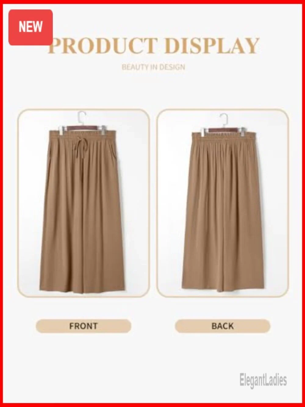Plus Size Wide Leg Palazzo Pants Elastic High Waist with Pockets